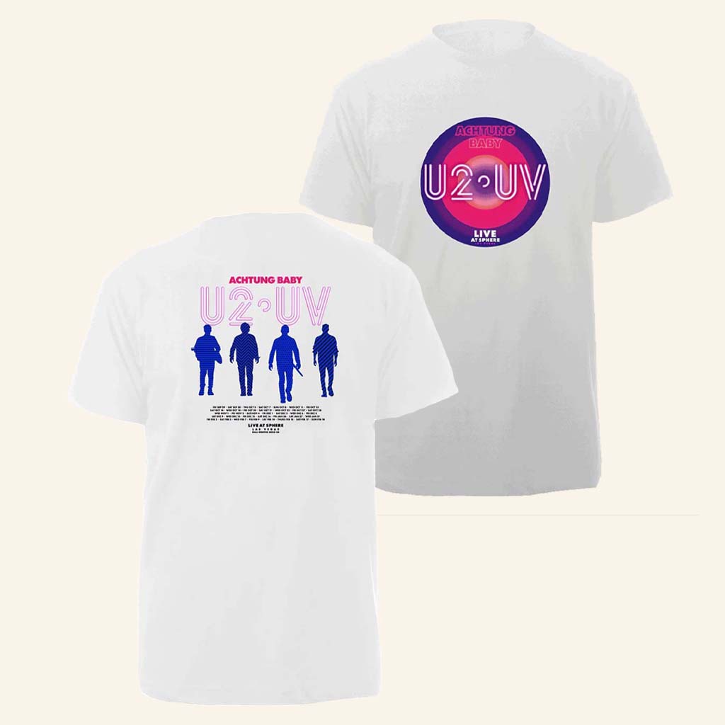 U2 Merch Achtung Baby Live At The Sphere White T-Shirt Gift For Sister U2 Merch Achtung Baby Live At The Sphere White T-Shirt Gift For Sister