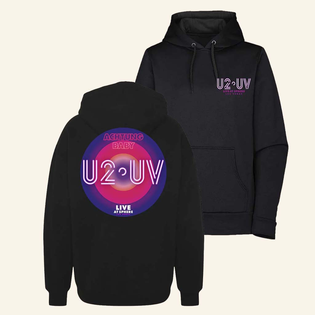 U2 Merch U2 UV Achtung Baby Logo Live At Sphere Hoodie Gift For Her U2 Merch U2 UV Achtung Baby Logo Live At Sphere Hoodie Gift For Her