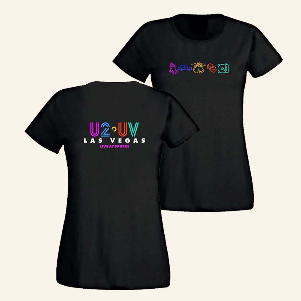 U2 Merch U2 UV Icons Live At Sphere Black T-Shirt Best Gift For Her U2 Merch U2 UV Icons Live At Sphere Black T-Shirt Best Gift For Her