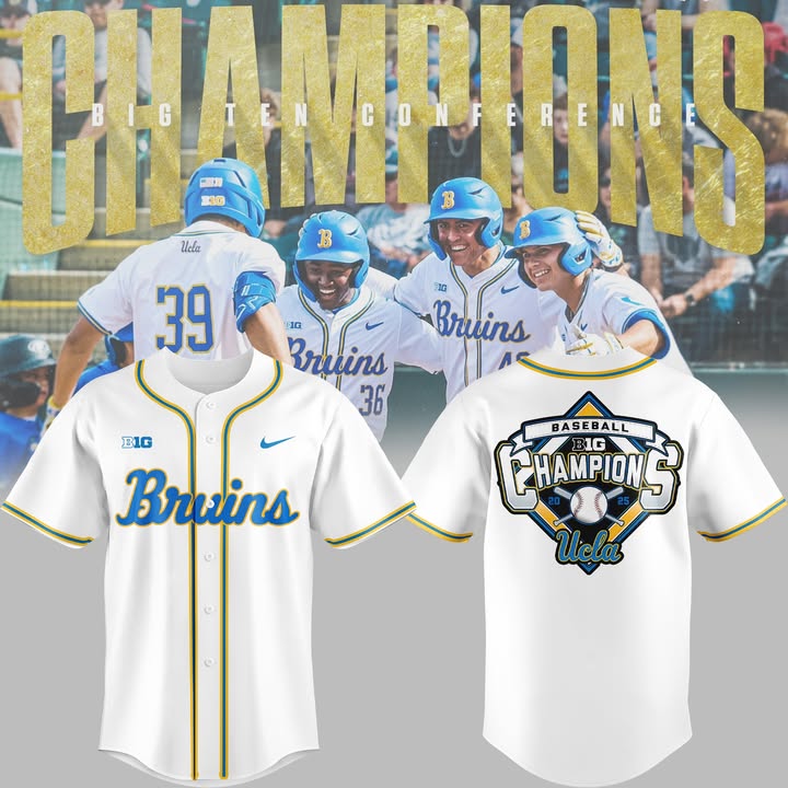 UCLA Bruins 2025 Big Ten Baseball Regular Season Champions Jersey Unique Baseball Gifts For Fans