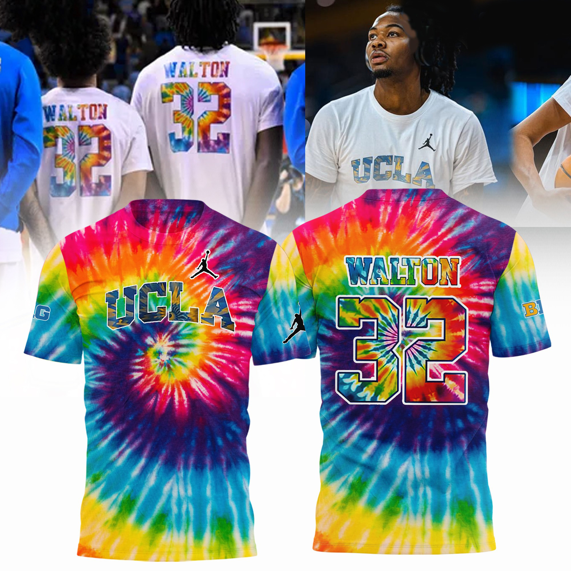 UCLA Bruins Honors The Late Bill Walton Tie Dye T-Shirt Basketball Hall Of Famer Legend