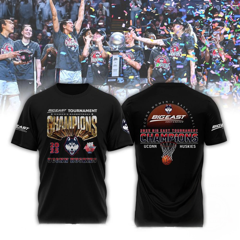 UConn Huskies 2025 BIG EAST Women's Basketball 23X Champions Locker Room Shirt Fans Gifts