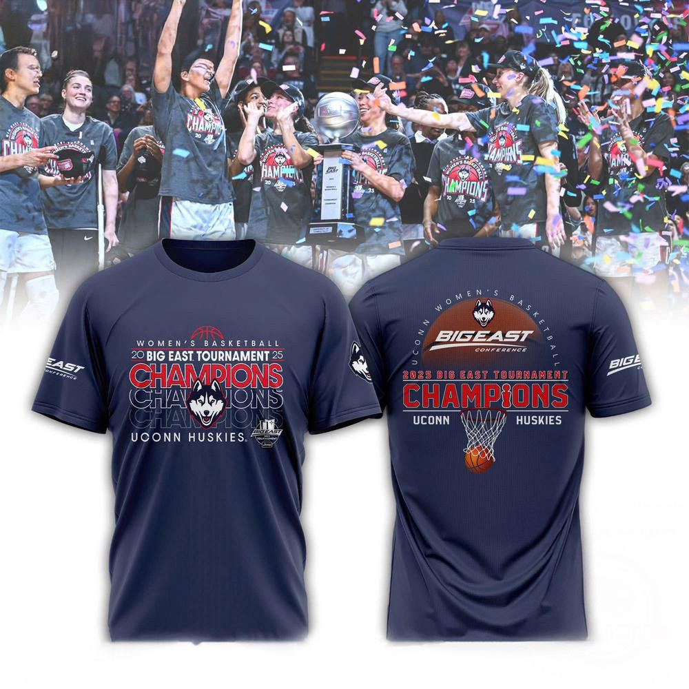 UConn Huskies 2025 BIG EAST Women's Basketball 23X Champions Locker Room Shirt Gifts For Fans