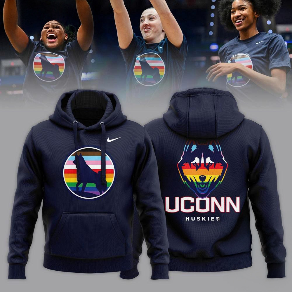 UConn Huskies 2025 LGBT Pride Rainbow Hoodie Good Gifts For Basketball Fans