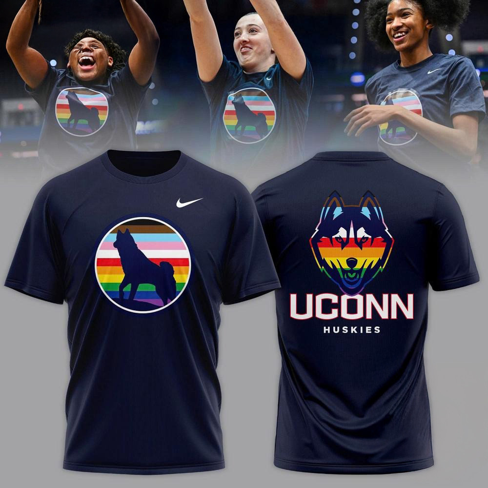 UConn Huskies 2025 LGBT Pride Rainbow Shirt Good Gifts For Basketball Fans