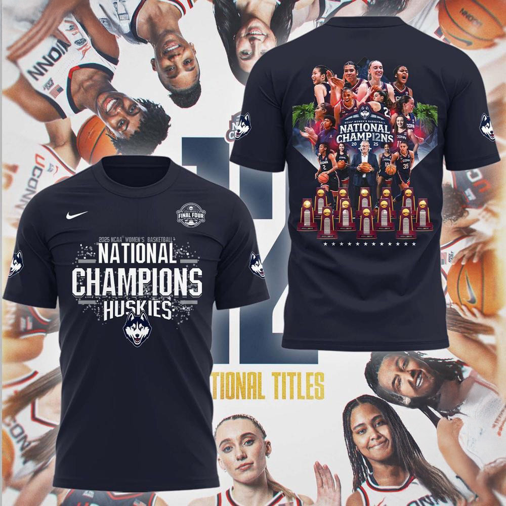 UConn Huskies 2025 Women's Basketball 12th National Champions Shirt Gifts For Sister