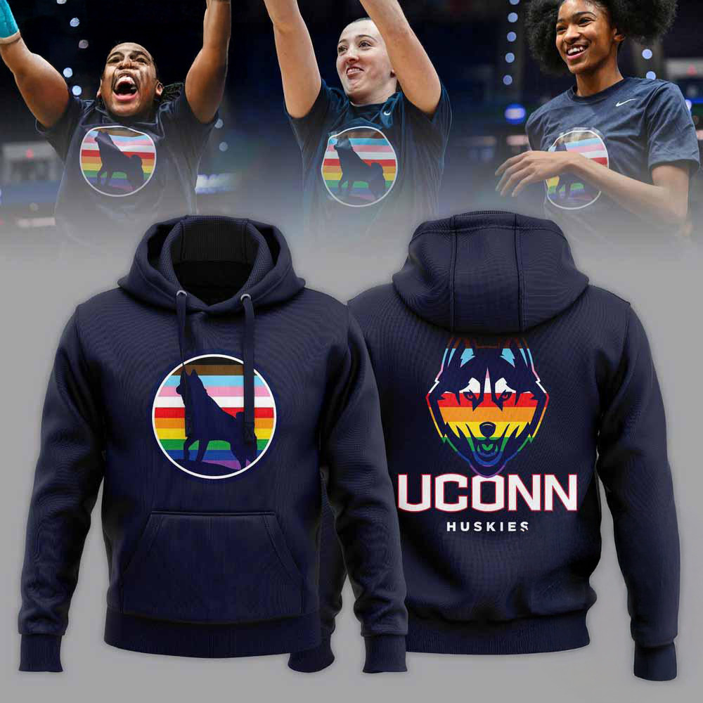 UConn Huskies Basketball Connecticut Huskies Pride Rainbow Hoodie Basketball Lovers Gifts