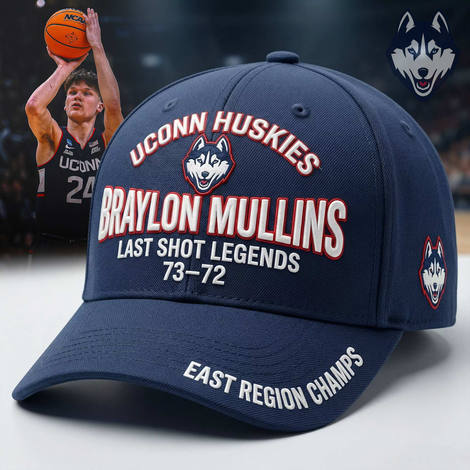 UConn Huskies Basketball Final Four Hat East Region Champs Baseball Cap Fan Gear