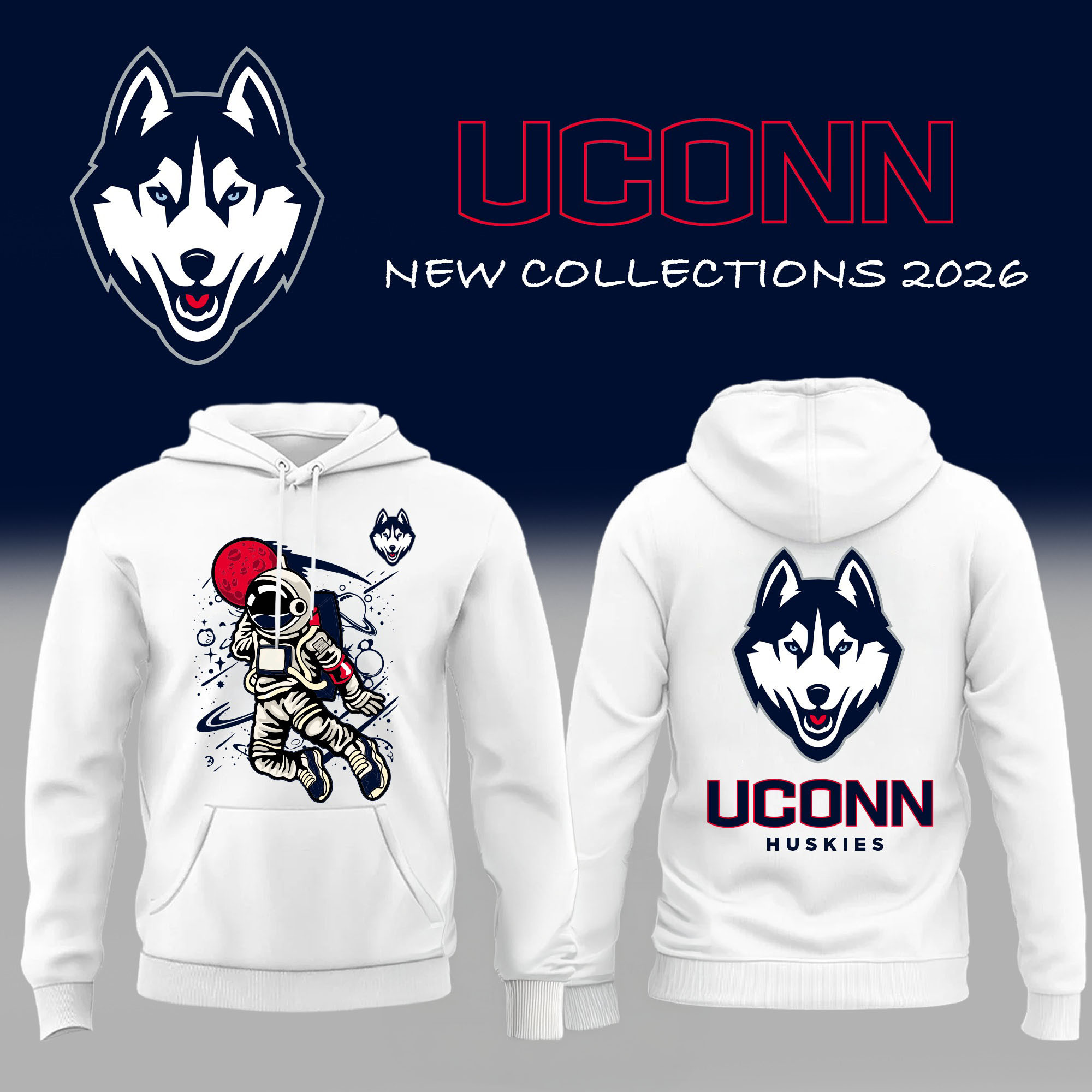 UConn Huskies Basketball Team Hoodie 2026 NCAA Basketball Final Four Apparel Game Day Gear