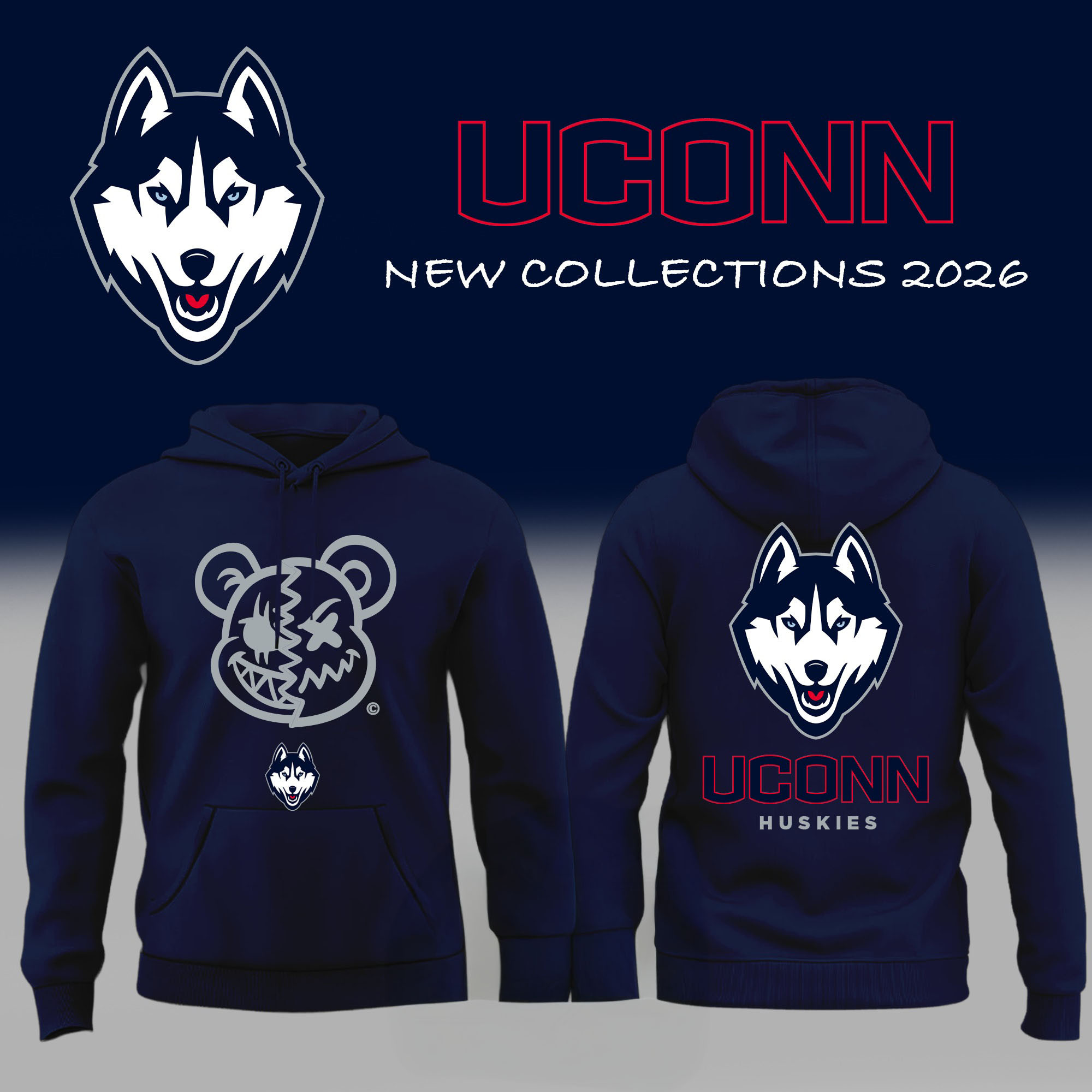 UConn Huskies Basketball Team Hoodie 2026 NCAA March Madness Apparel Basketball Gear
