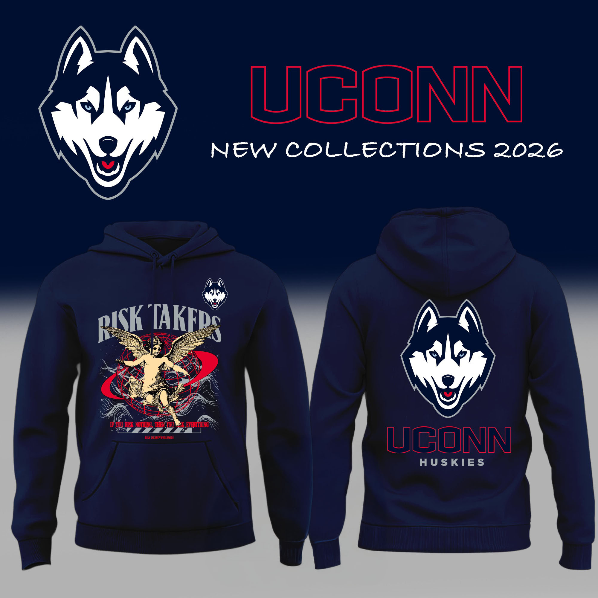 UConn Huskies Basketball Team Rish Takers Hoodie 2026 NCAA Final Four Apparel Present For Fans