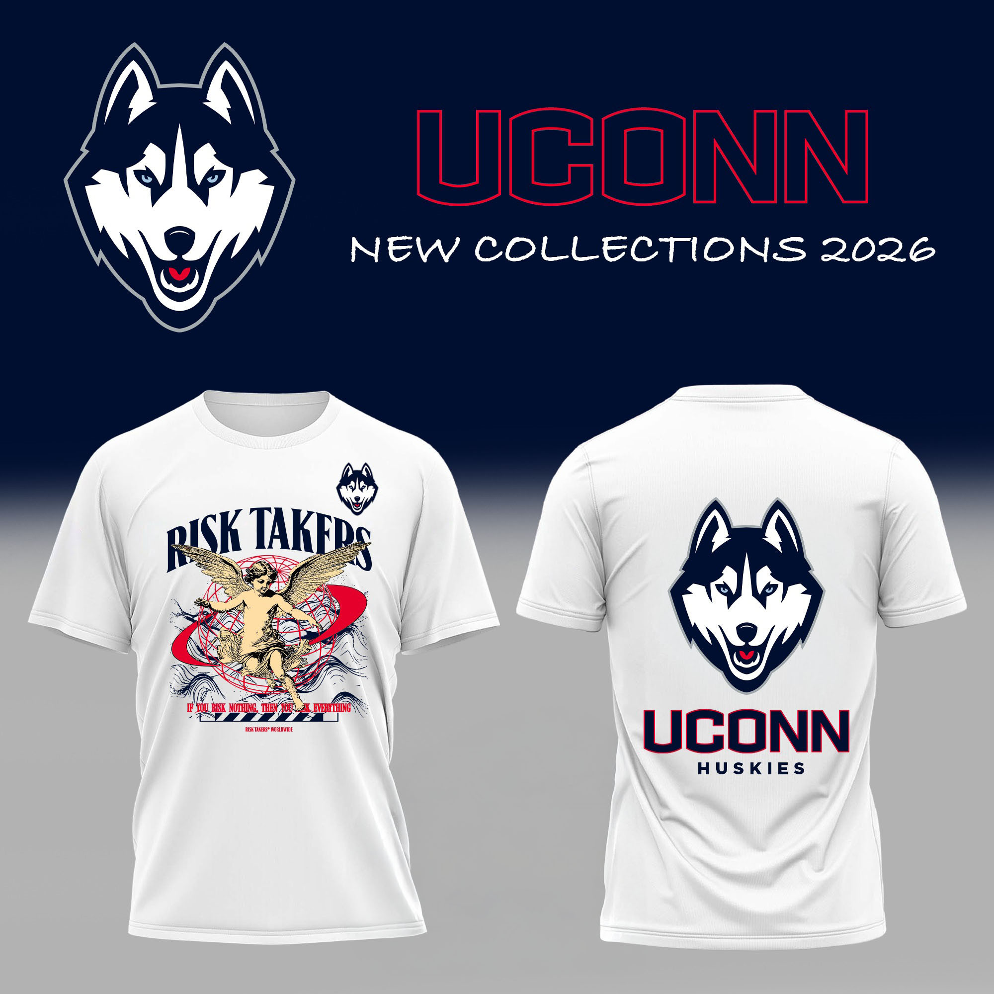UConn Huskies Basketball Team Risk Takers T-Shirt UConn Huskies Final Four Merch Game Day Gear