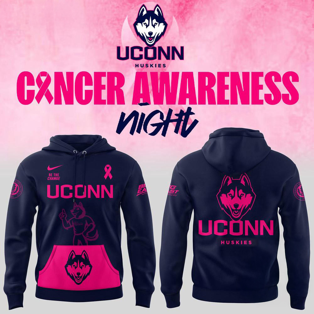 Uconn Huskies Basketball x Fight Night Cancer 2025 Hoodie Gifts For Basketball Fan