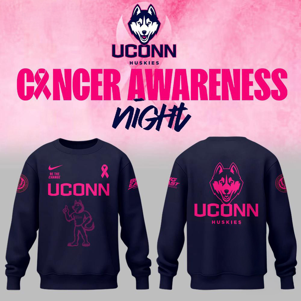 Uconn Huskies Basketball x Fight Night Cancer 2025 Sweatshirt Gifts For Basketball Fan
