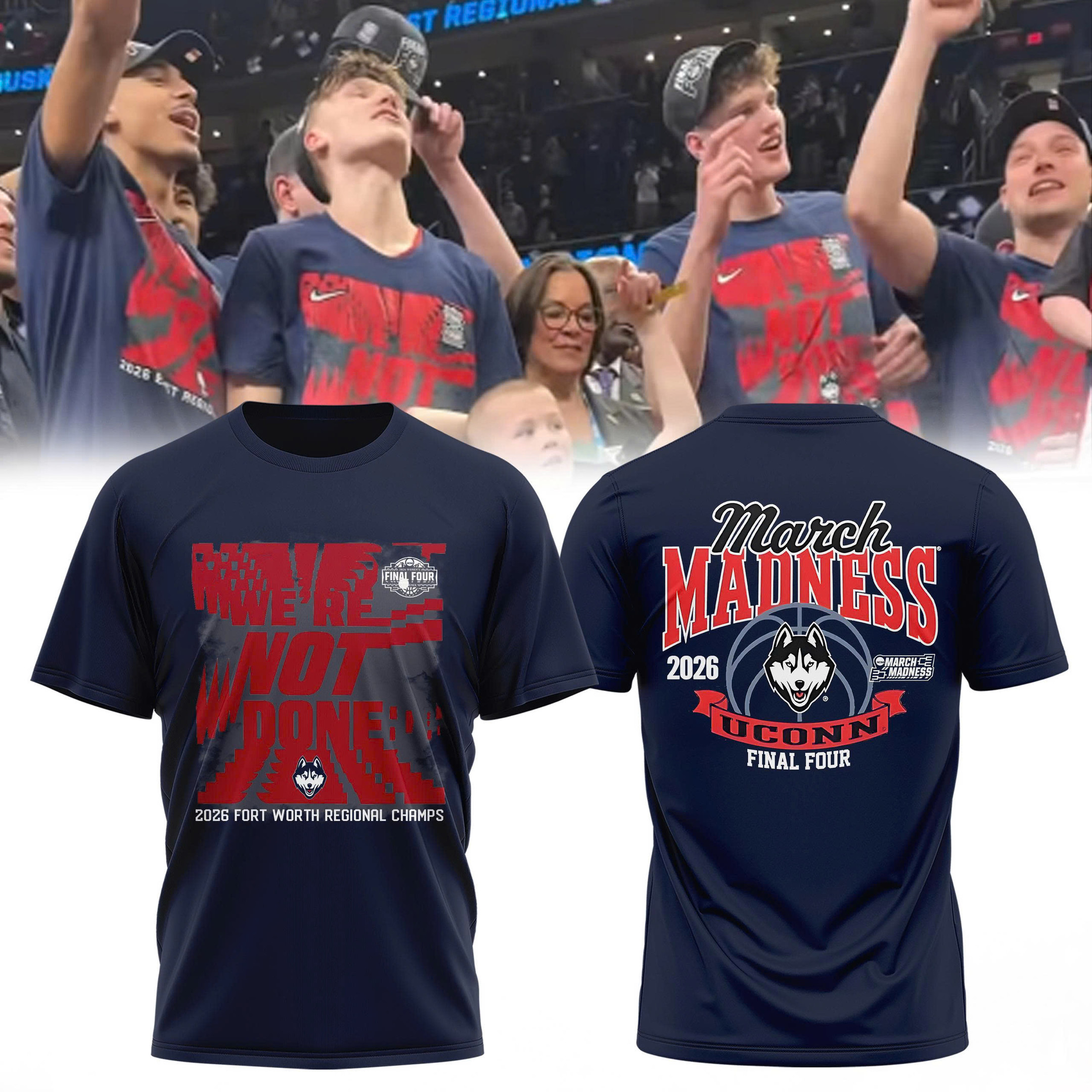 UConn Huskies East Region Champions 2026 T-Shirt NCAA March Madness Merch Game Day Gear