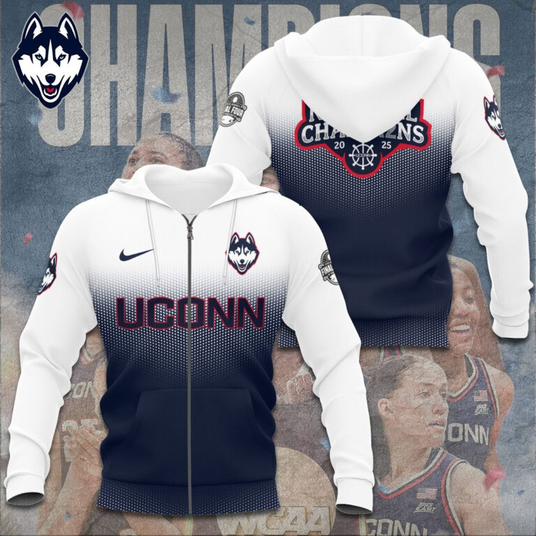 Uconn Huskies National Champions 2025 Zip Hoodie Women's Basketball Good Gifts For Fans