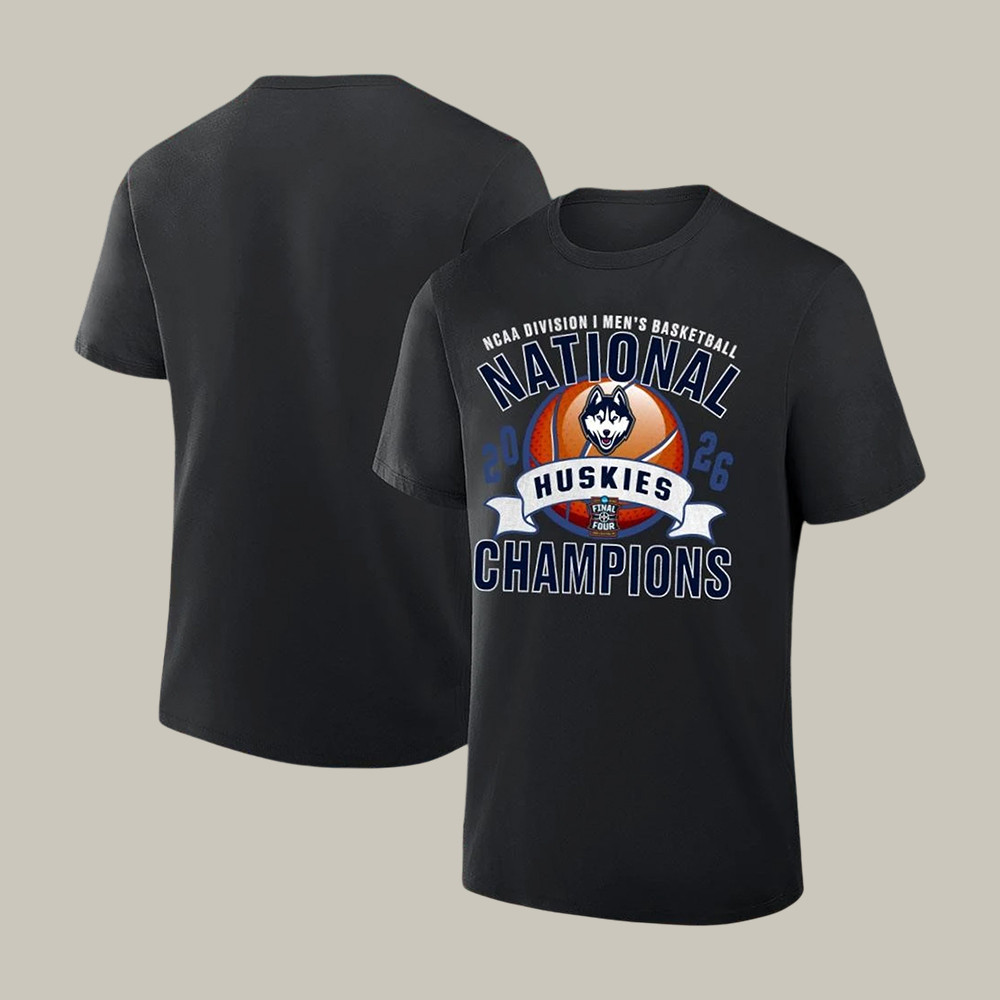Uconn Huskies NCAA Division I Men's Basketball T-Shirt National Champions Clothes Fan Gift Idea