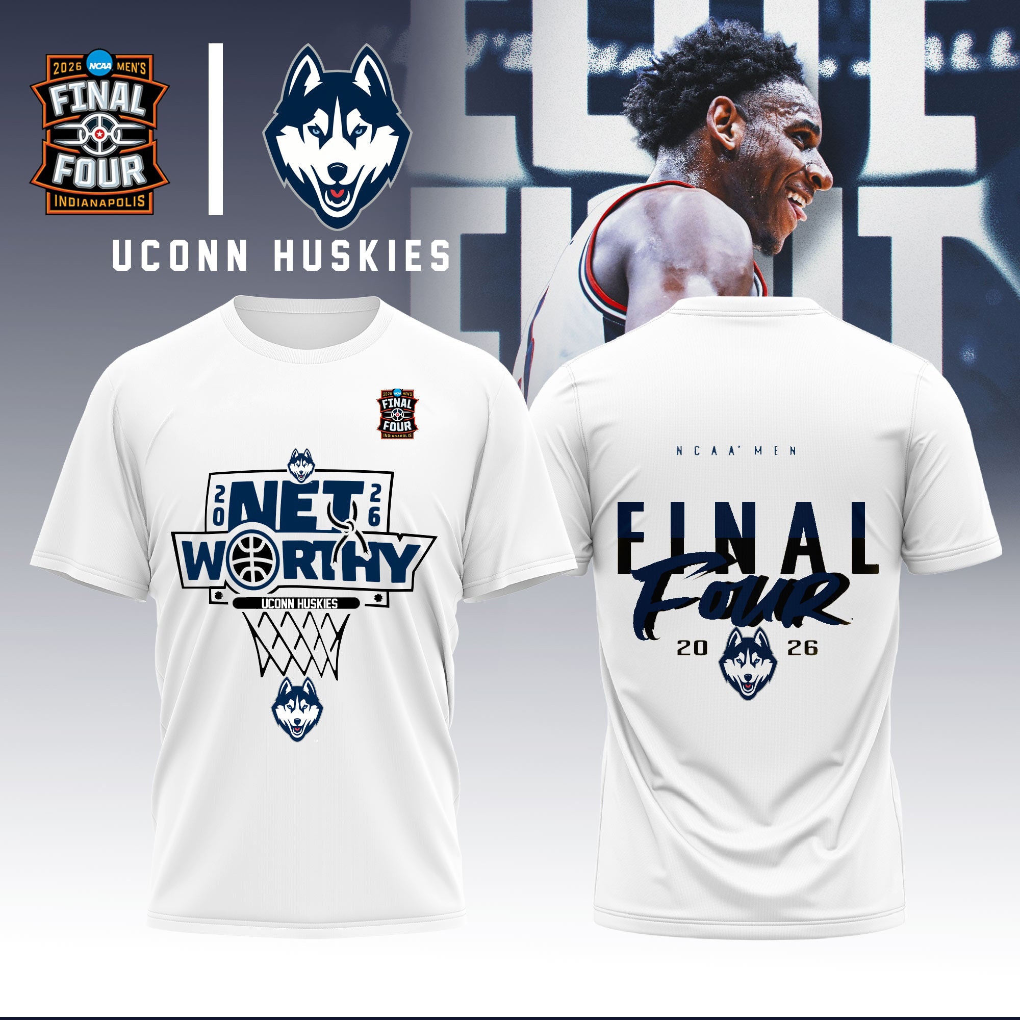 UConn Huskies NCAA Men's Basketball Final Four T-Shirt Game Day Shirt Gift For Huge Fans
