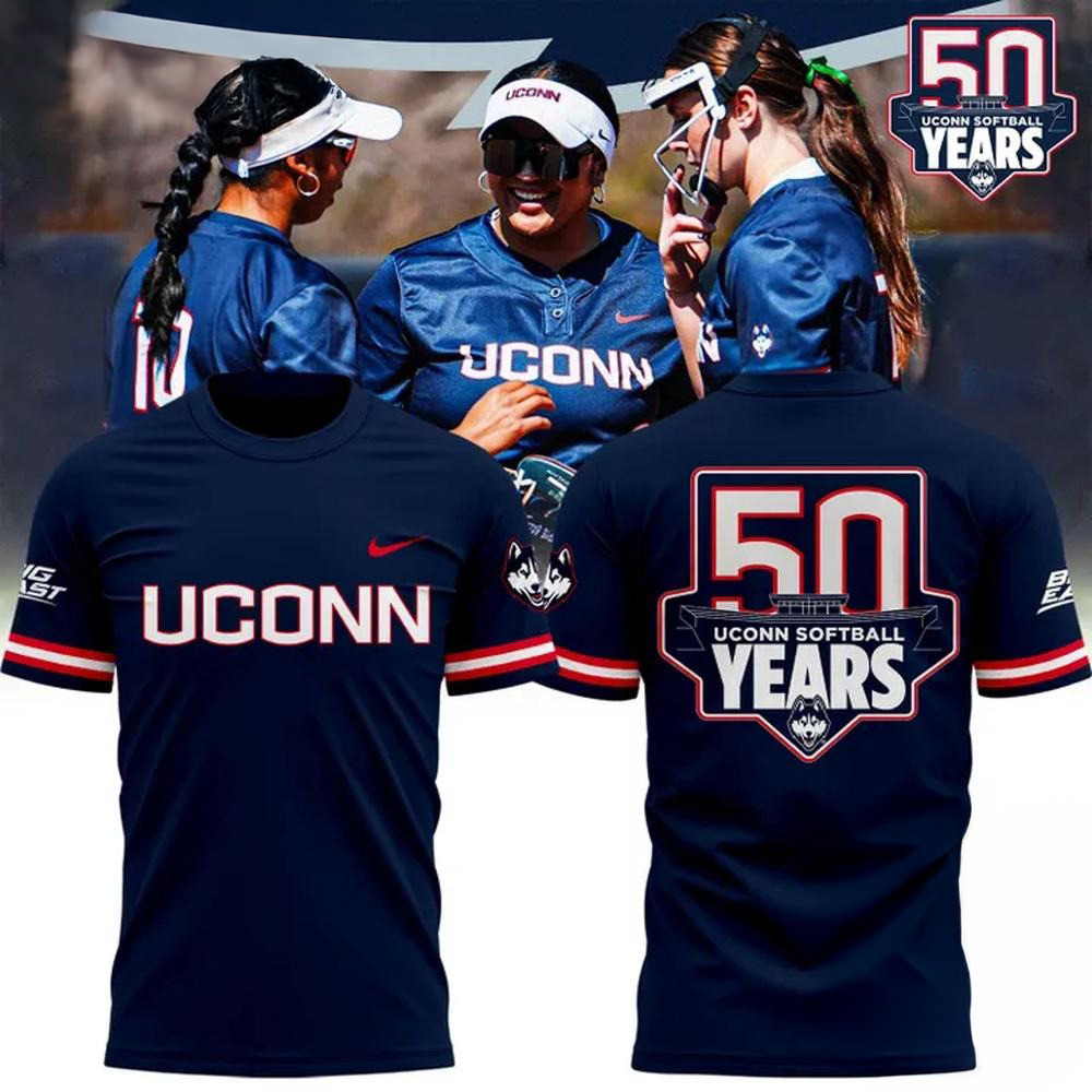 UConn Huskies Softball 50 Years 2025 T-Shirt Gifts For Softball Lovers