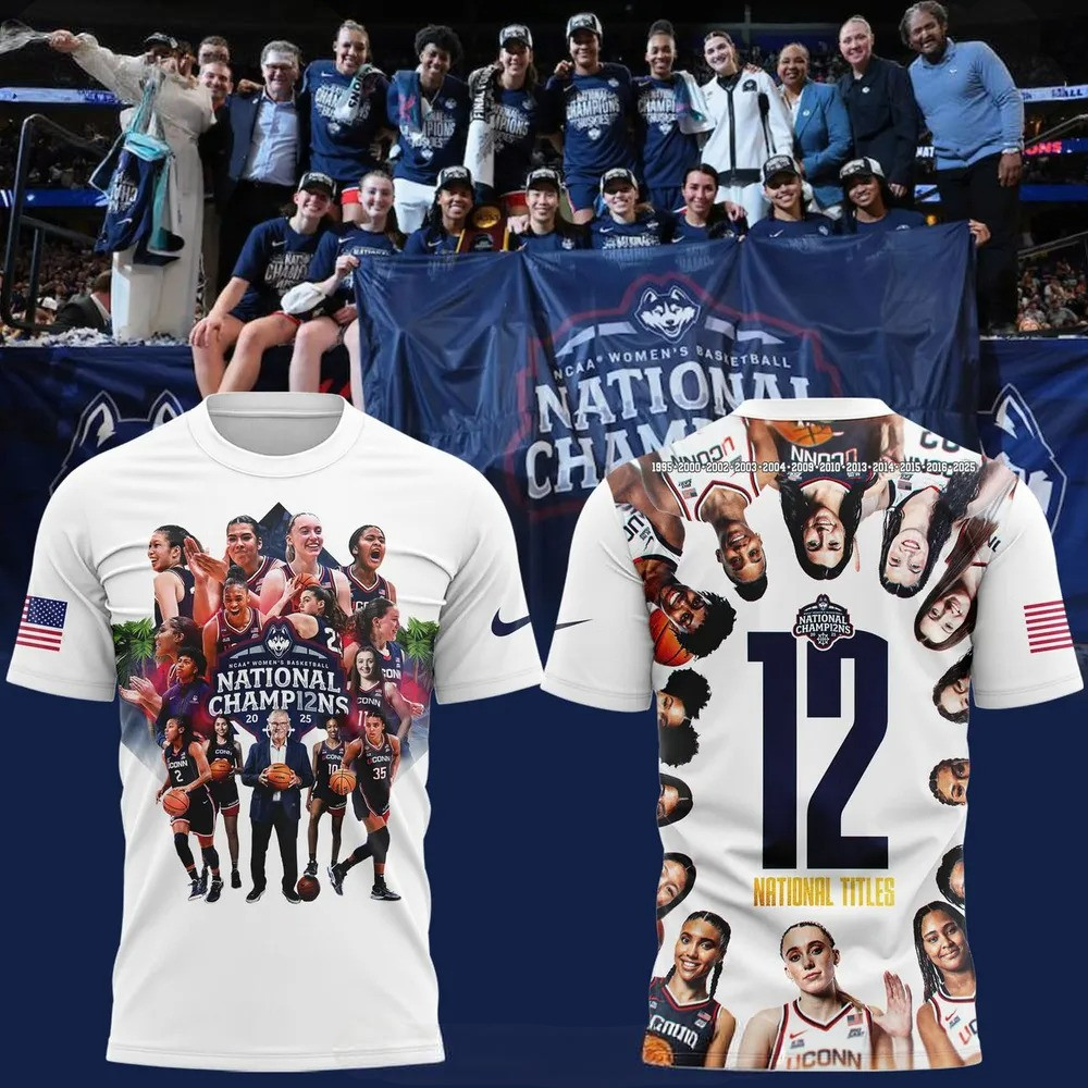 UConn Huskies Women's Basketball 12 National Titles Special T-Shirt Gift For Basketball Lover
