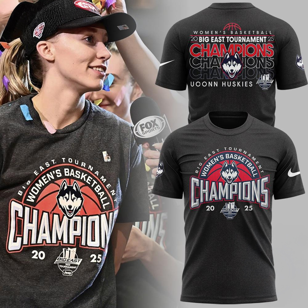 UConn Huskies Women's Basketball 2025 Big East Tournament Champions Shirt Gift For Wife
