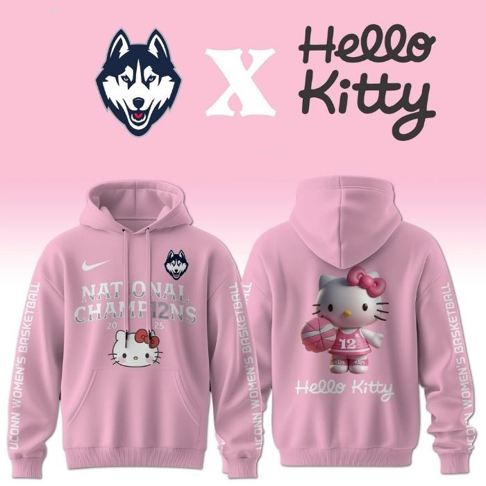 UConn Huskies Women's Basketball Hello Kitty Hoodie Best Gifts For Basketball Lovers