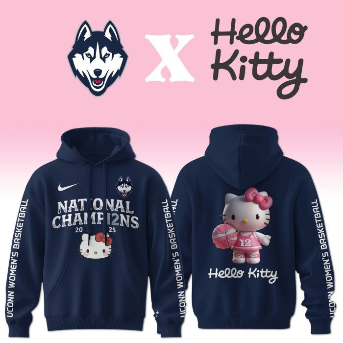 UConn Huskies Women's Basketball Hello Kitty Hoodie Gifts For Basketball Fan
