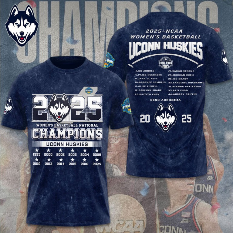 Uconn Huskies Women's Basketball National Champions T-Shirt 2025 Fan Gear Good Gift Items