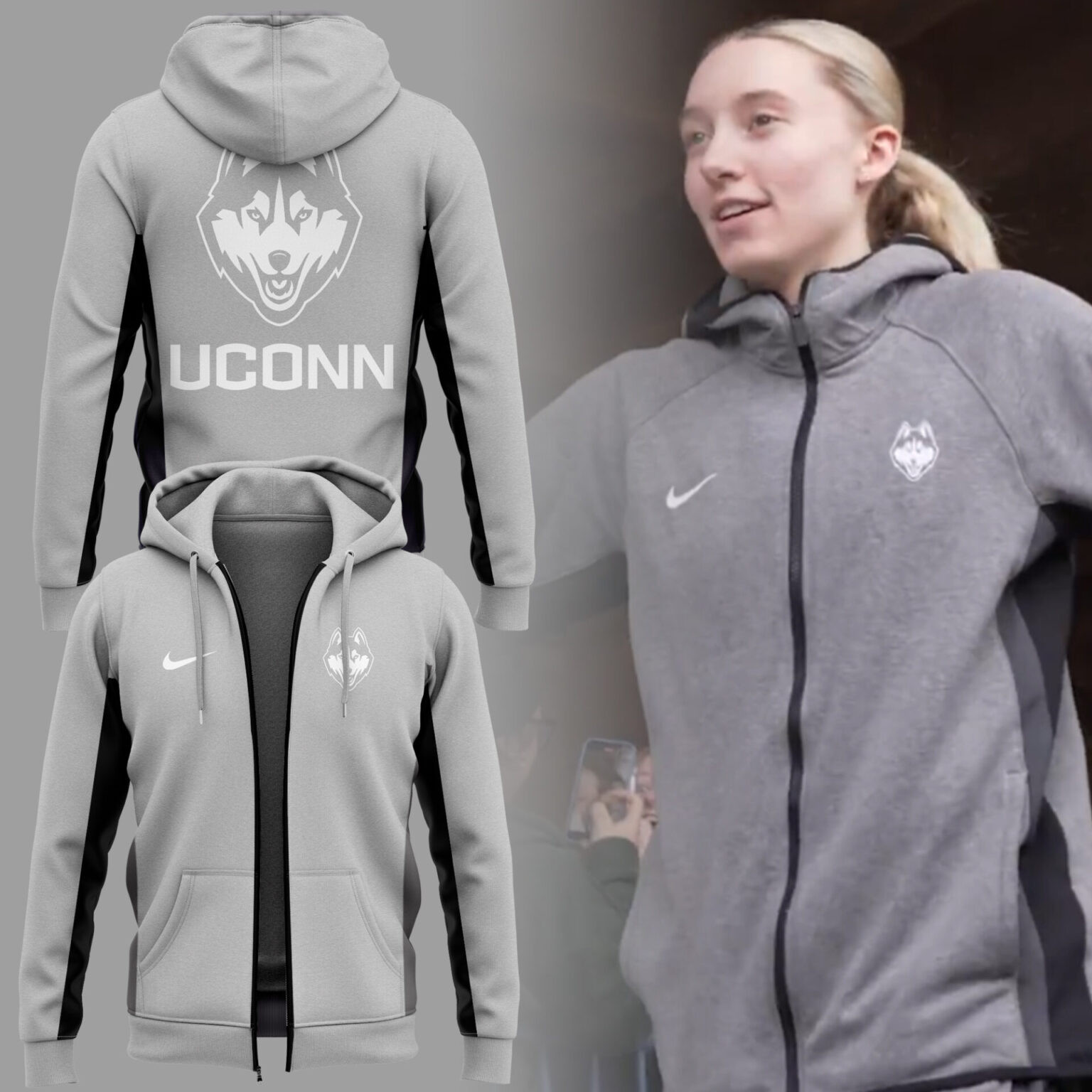 Uconn Huskies Zip Up Hoodie Uconn Women's Basketball Championship 2025 Fan Clothing