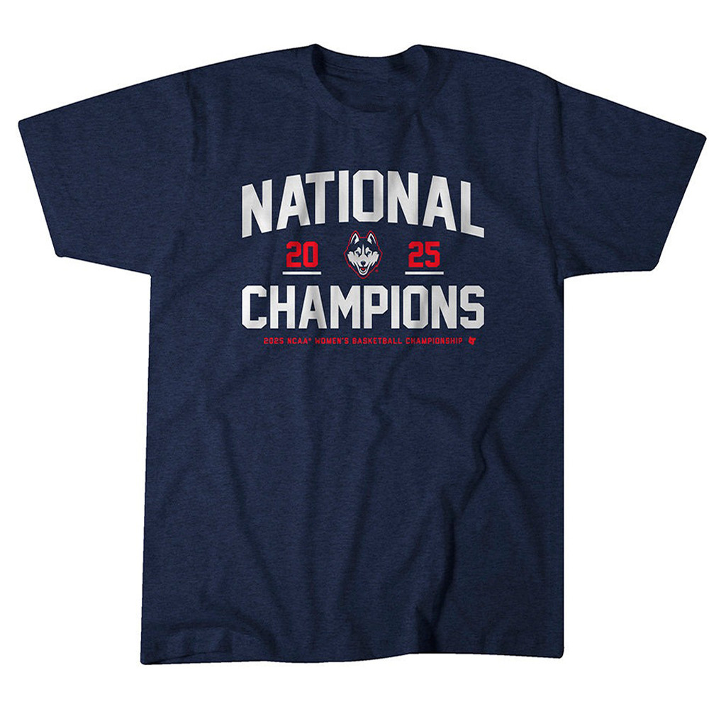 Uconn National Champions 2025 T-Shirt Women's Basketball Uconn Huskies Merch For Sale