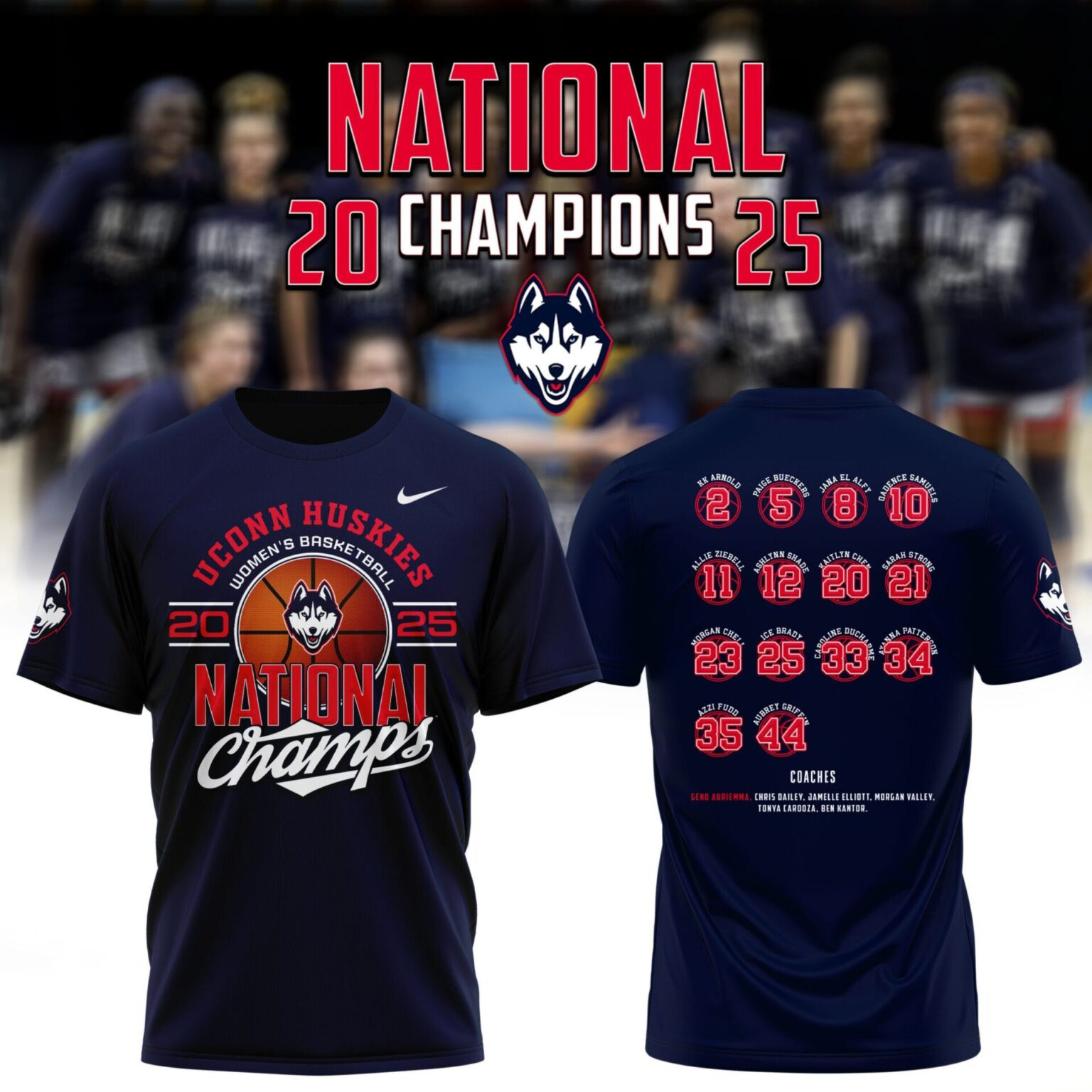 Uconn National Champions T-Shirt 2025 Women's Basketball Final Four Merch Awesome Gifts
