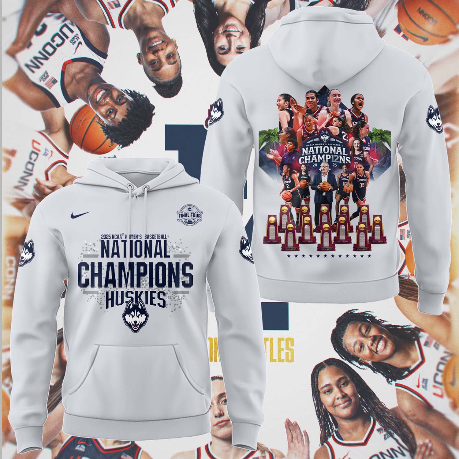 UConn Women's Basketball 12th National Champions Hoodie Good Gifts For Basketball Players