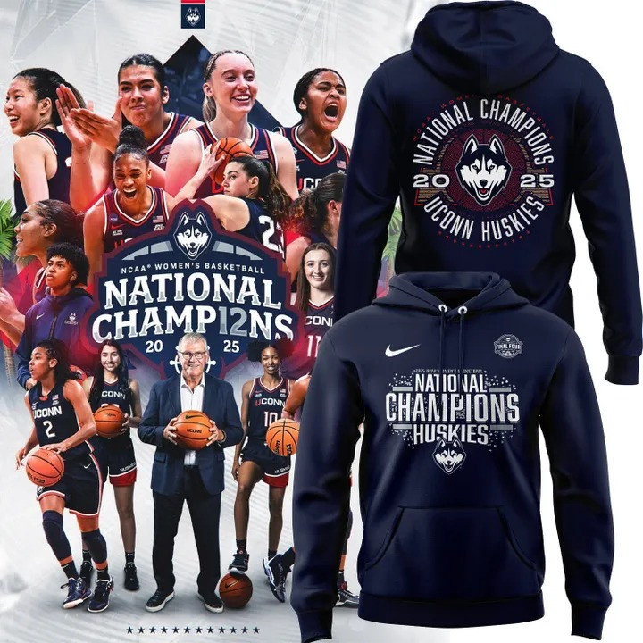 Uconn Women's Basketball National Champions 2025 Hoodie Fan Clothing Fan Merchandise