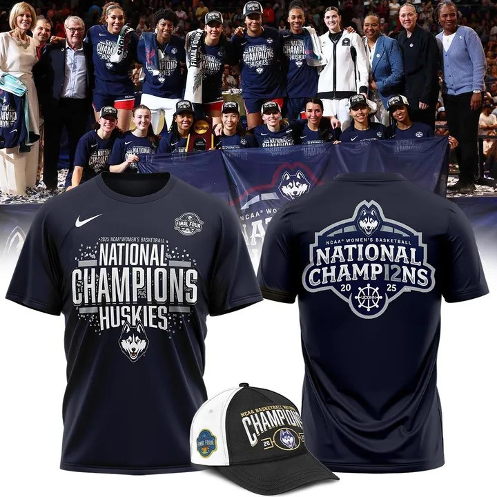 Uconn Women's Basketball National Champions 2025 Shirt And Hat Best Uconn Huskies Fan Gear