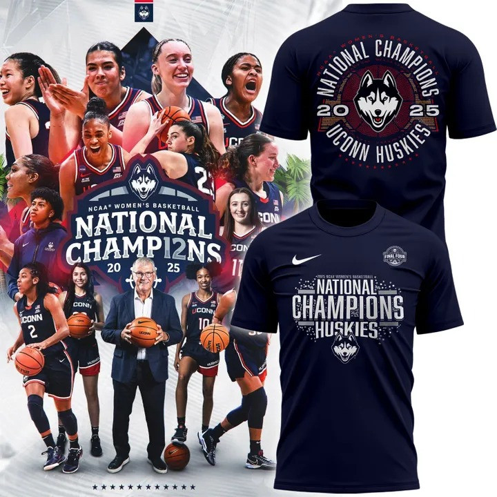 Uconn Women's Basketball National Champions 2025 Shirt Uconn Huskies Lovers Fans Gifts