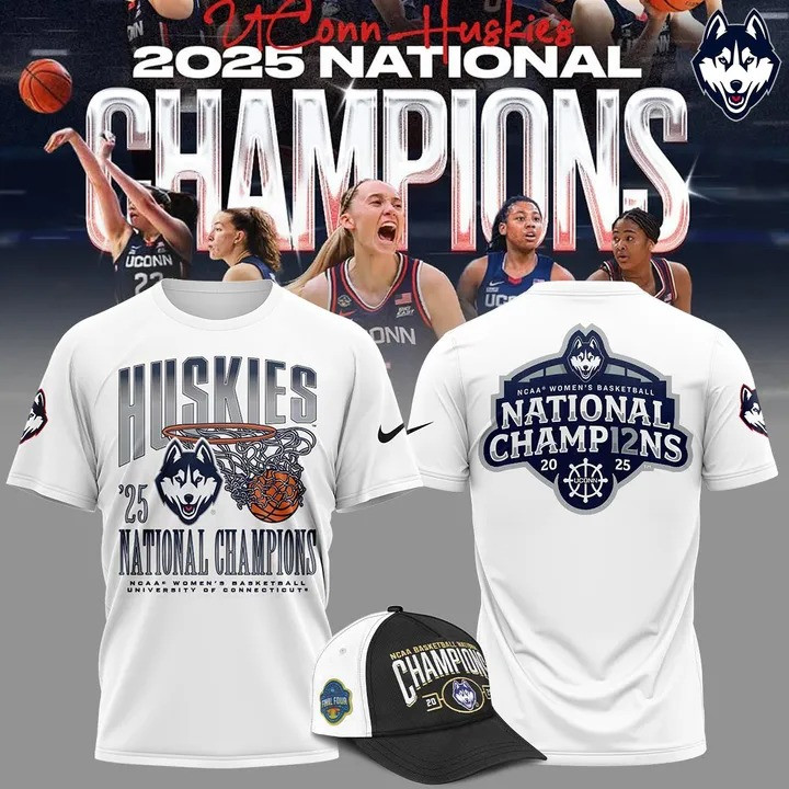 Uconn Women's Basketball National Champions 2025 T-Shirt Hat Uconn Huskies Fan Merchandise