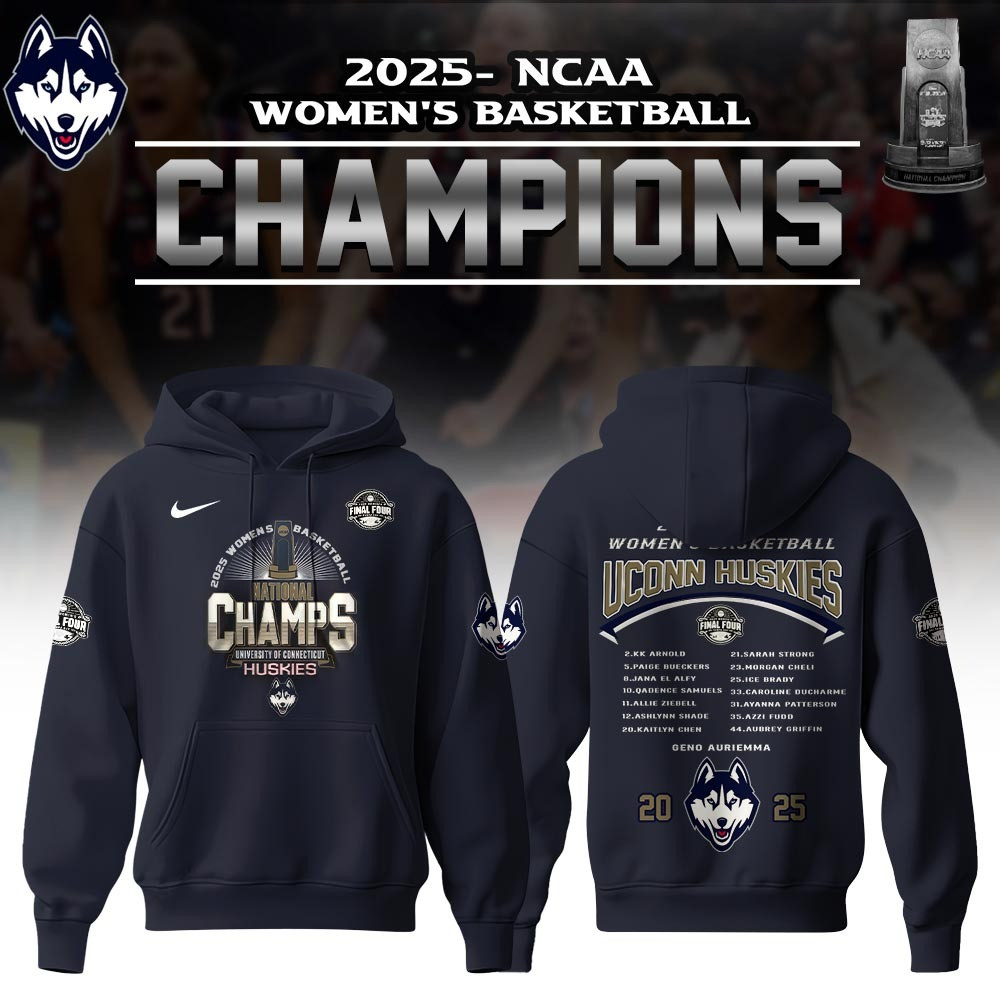 Uconn Women's Basketball National Championship Hoodie 2025 Final Four Uconn Huskies Champions