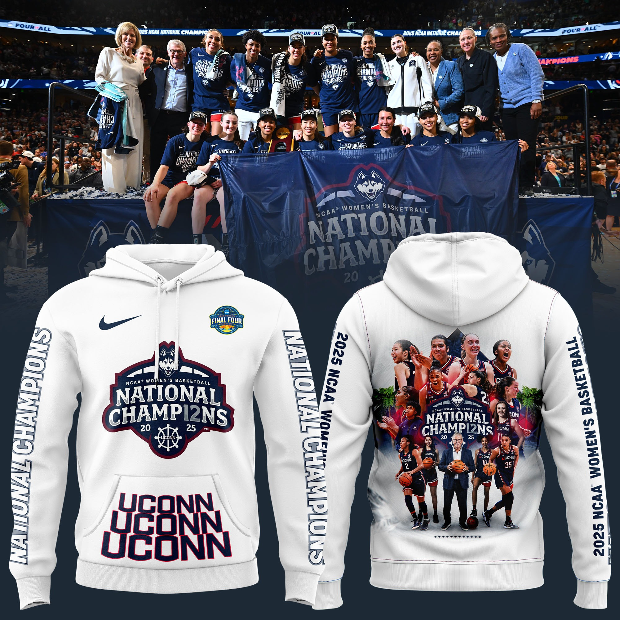 Uconn Women's Basketball National Championship Hoodie 2025 Uconn Huskies Fan Gear Merch