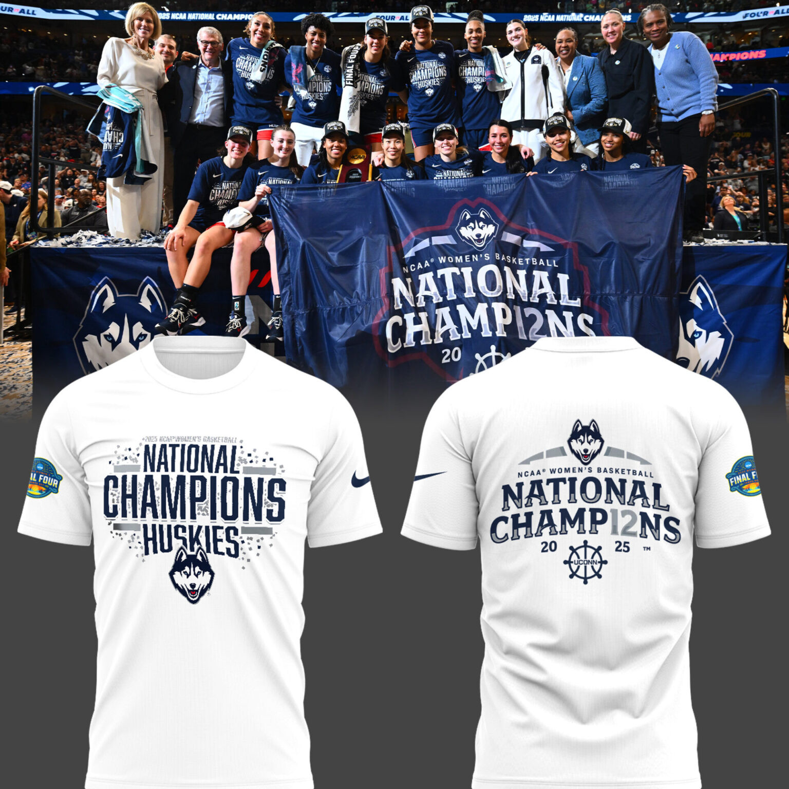 Uconn Women's Basketball National Championship Shirt 2025 Uconn Huskies NCAA Champions Tee