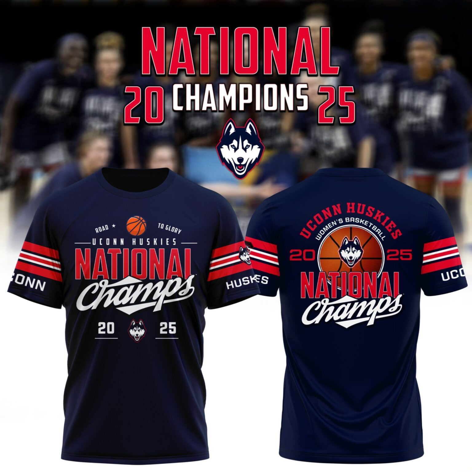 Uconn Women's Basketball National Championship T-Shirt 2025 Apparel Fan Gear Merchandise