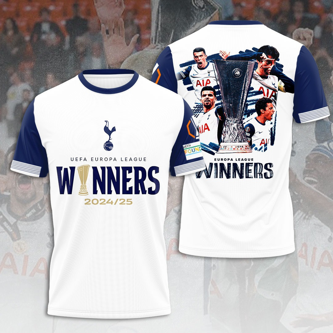 UEFA Europa League Tottenham Winner Hotspur FC 3D Shirt Gifts For Football Fan