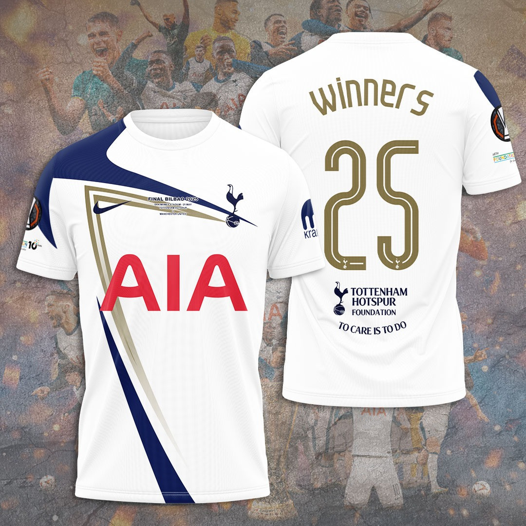 UEFA Europa League Tottenham Winner Hotspur FC 3D T-Shirt Best Football Gifts