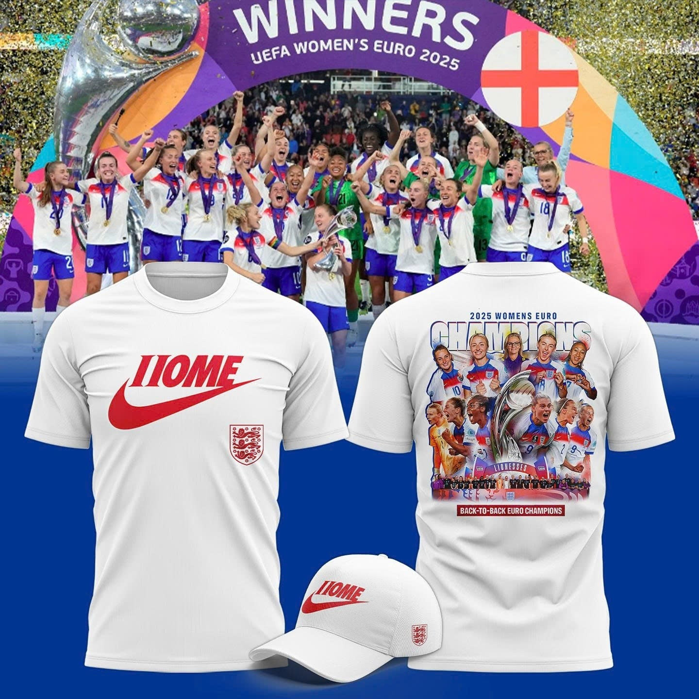 UEFA Women's Euro England Lionesses 2025 Winners T-Shirt Gift For Fan Lovers