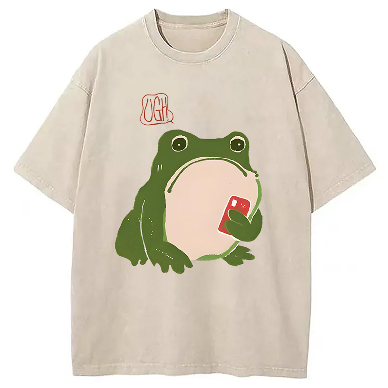 Ugh Matsumoto Hoji Frog Washed T-Shirt Everyday Comfort Graphic Shirt Gifts For Brother