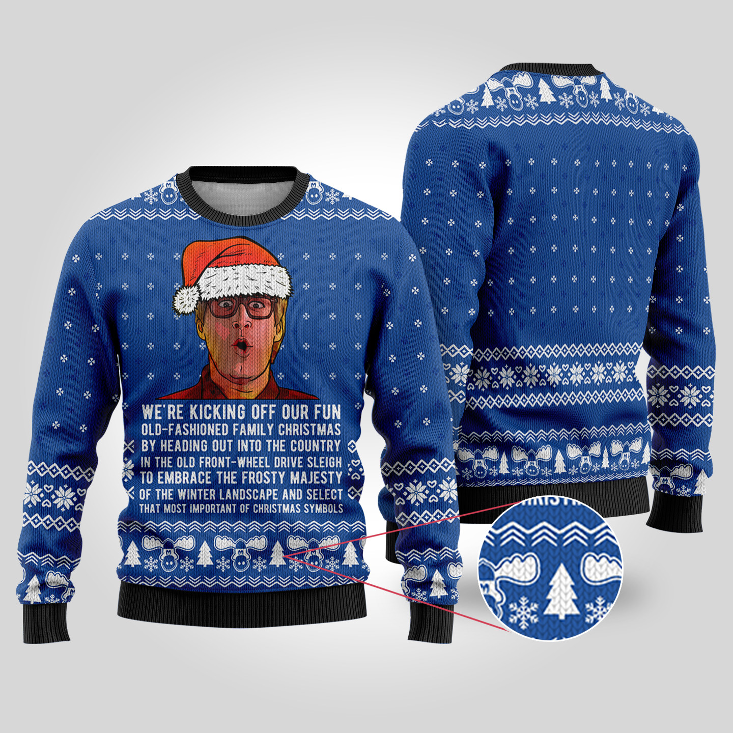 Ugly Christmas Sweater National Lampoon Kick Off Oldfashioned Royal Trendy Christmas Sweater for Winter Outfits
