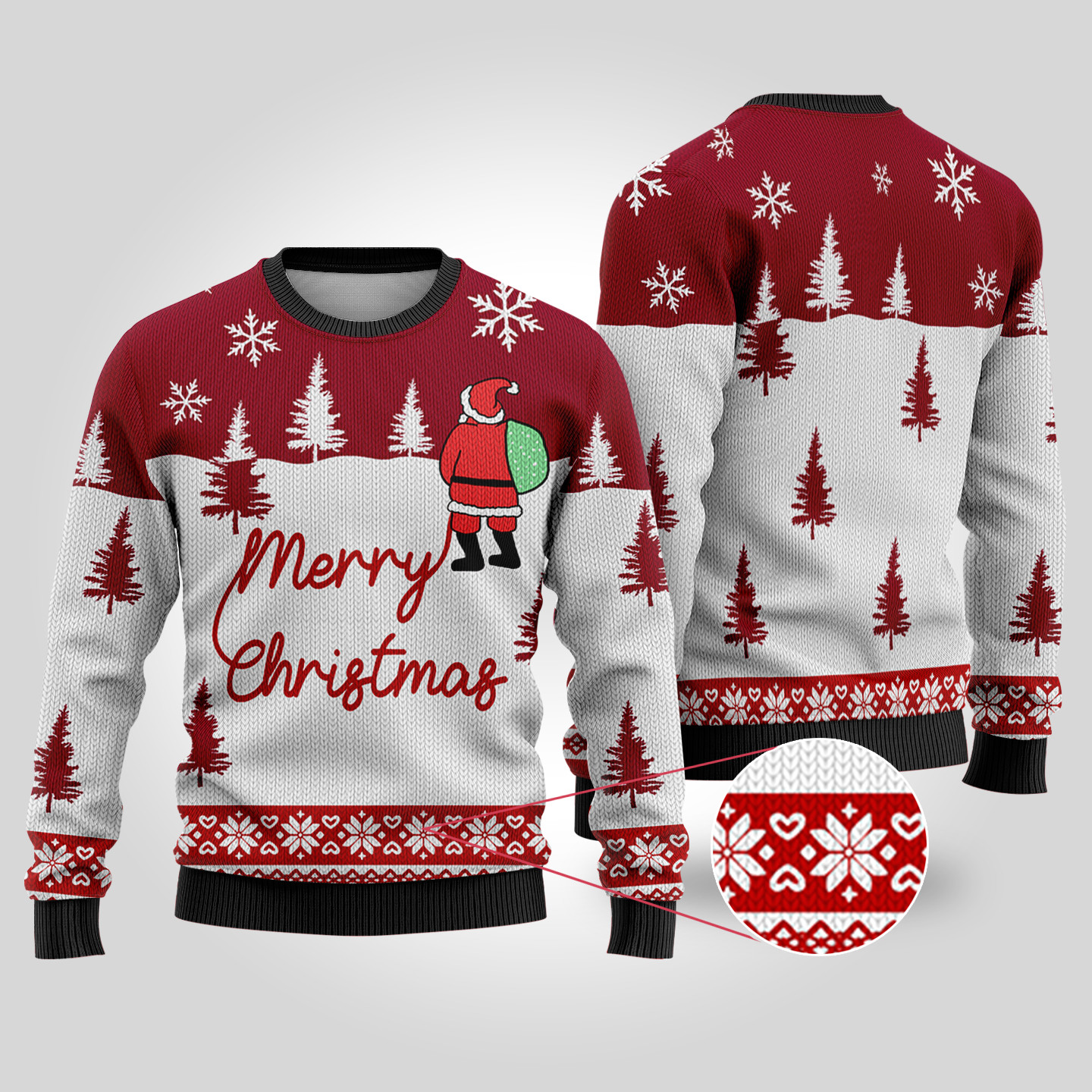 Ugly Christmas Sweater Santa At The North Pole Cardinal Red Trending Christmas Merch Gift 2025 Collection