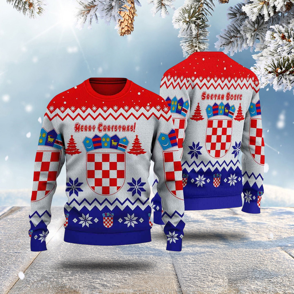 Ugly Sweater Croatia Knitted Sweater Christmas