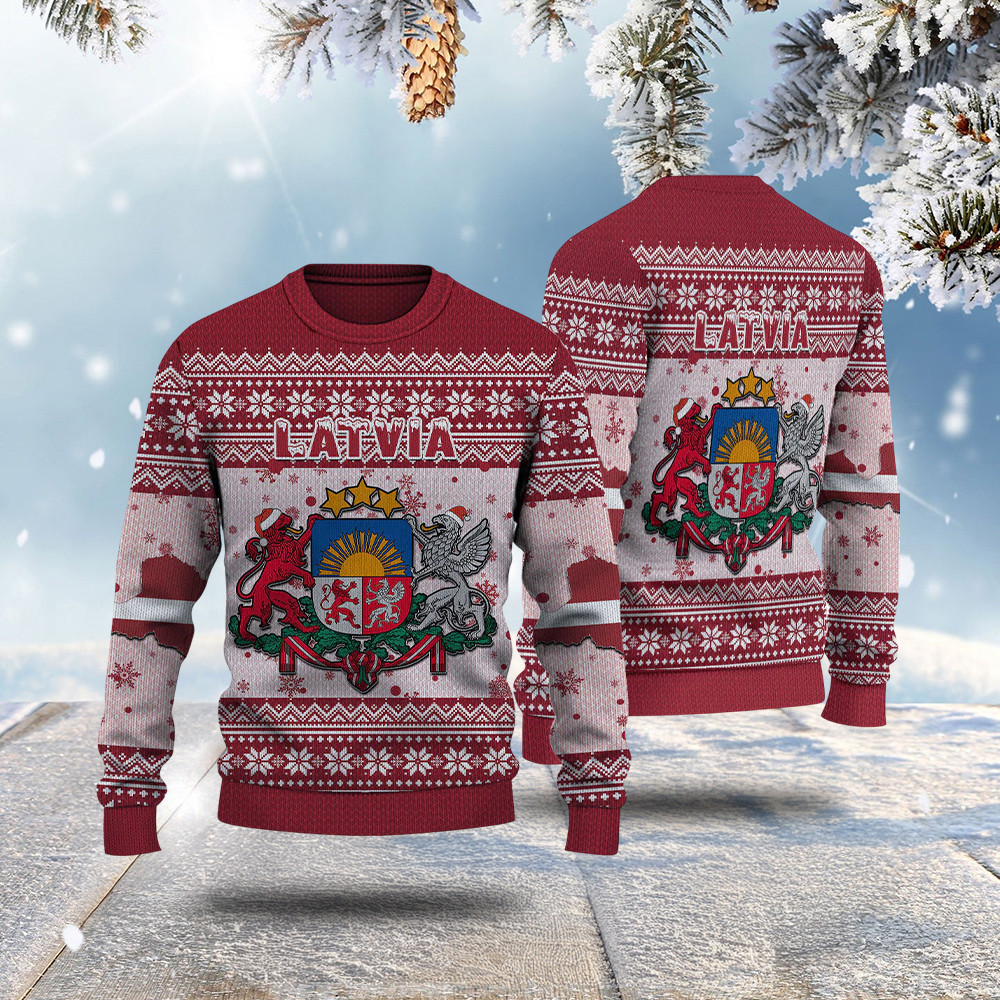 Ugly Sweater Latvia Christmas Knitted Sweater