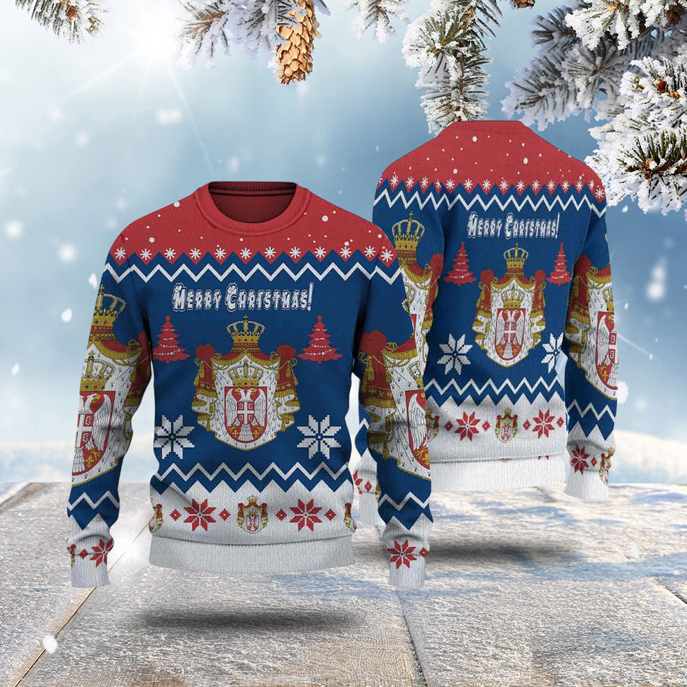 Ugly Sweater Serbia Knitted Sweater Christmas