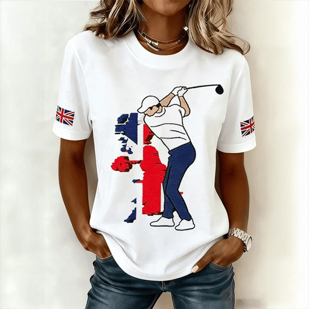 UK British Isle Map Graphic T-Shirt Golf Life Clothing Gift For Golf Lover
